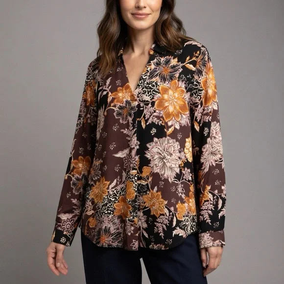 Maurices Floral Print Top Sz XL - Picture 3 of 15